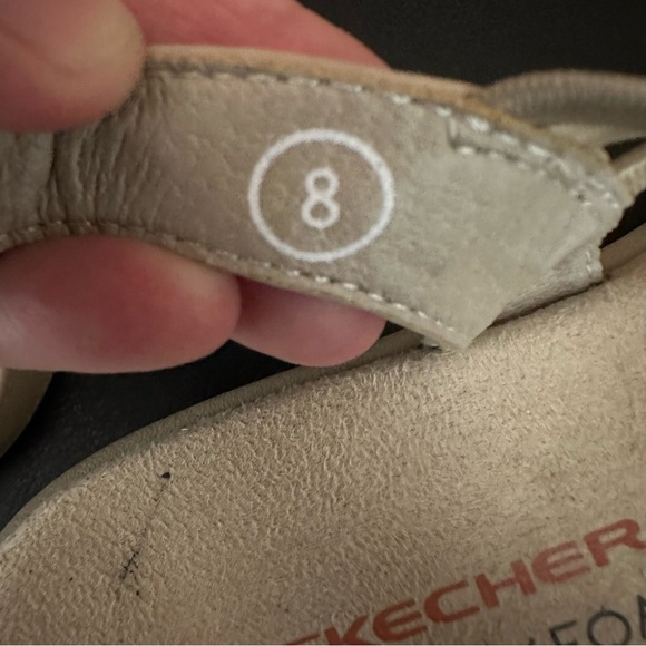 Skechers Reggae Slim Simply Stretch Sandals Beige Taupe Slingback Size 8 - Picture 10 of 10
